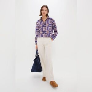 Tuckernuck Jasper Patchwork Cropped Flannel Button Down